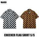 !!BLUCO(uR) OL-1107 CHECKER FLAG SHIRT S/S 2F(WHT/MTD)