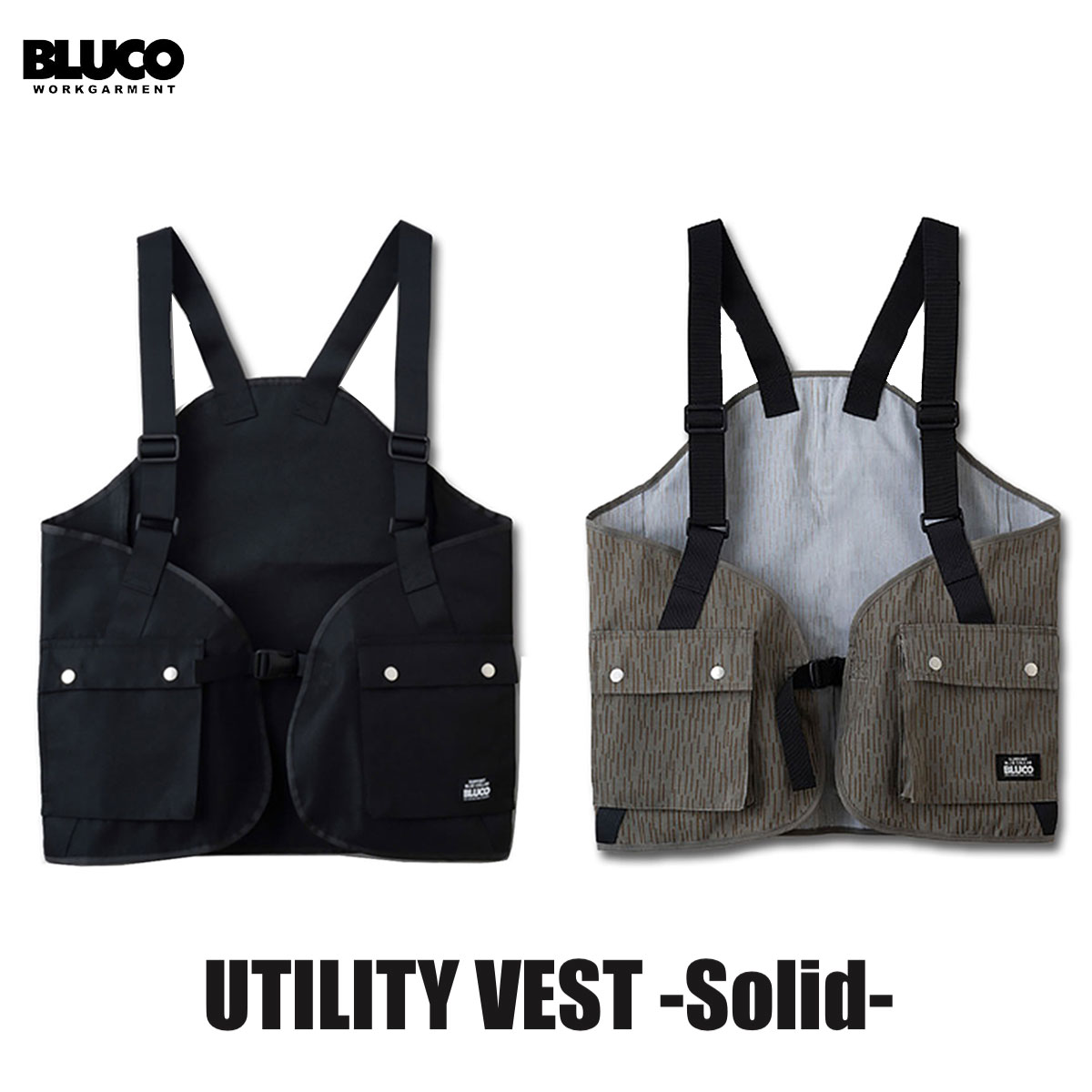 ☆送料無料☆BLUCO(ブルコ) OL-1305 UTILITY VEST -Solid- 2色(BLK/R.CAM)