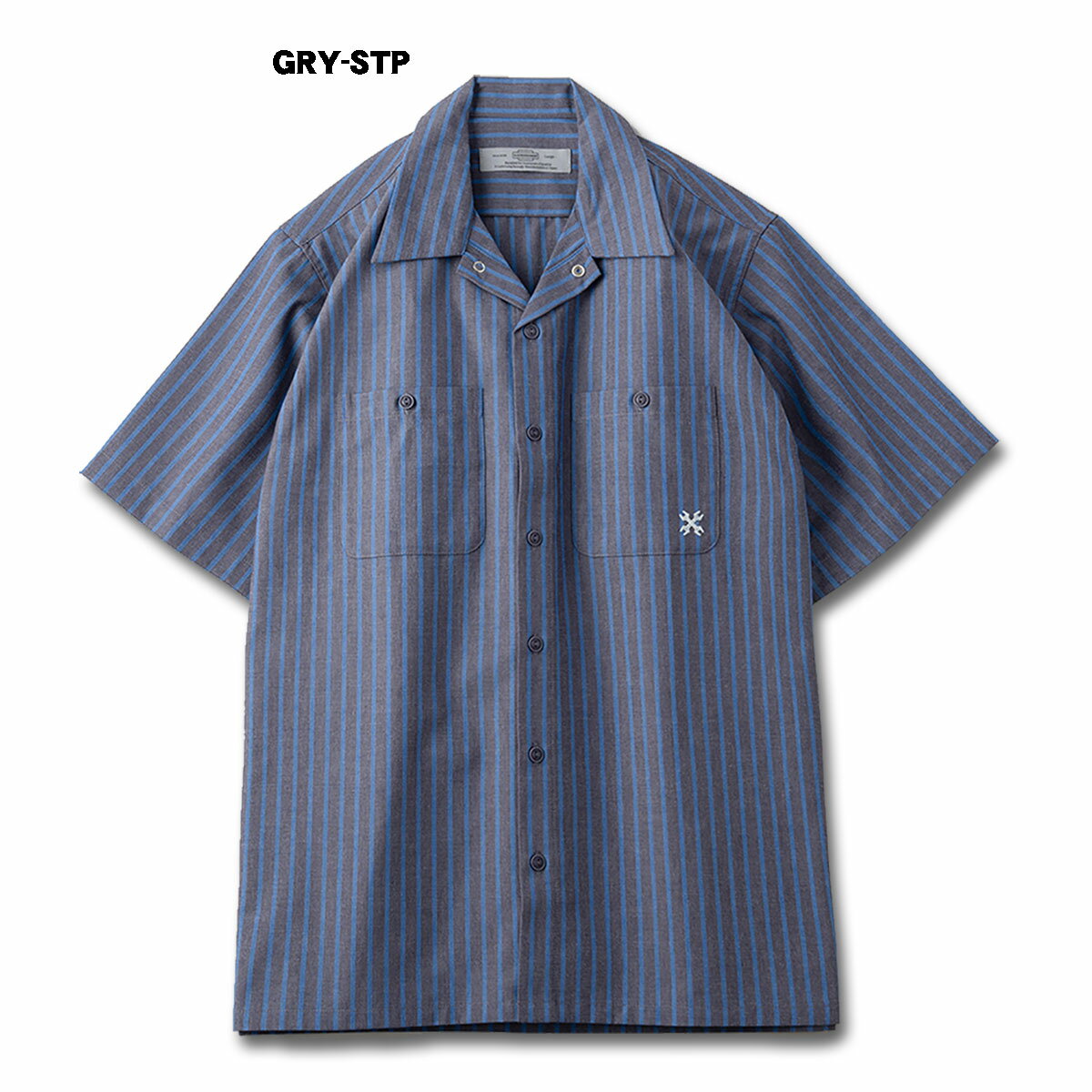 送料無料!!BLUCO(ブルコ) OL-21-108 STANDARD WORK SHIRT S/S 9色(WHT-STP/BLK/BLU/KHK/NVY/GRY-STP/SAX-STP/BEG-STP/OLV-STP)