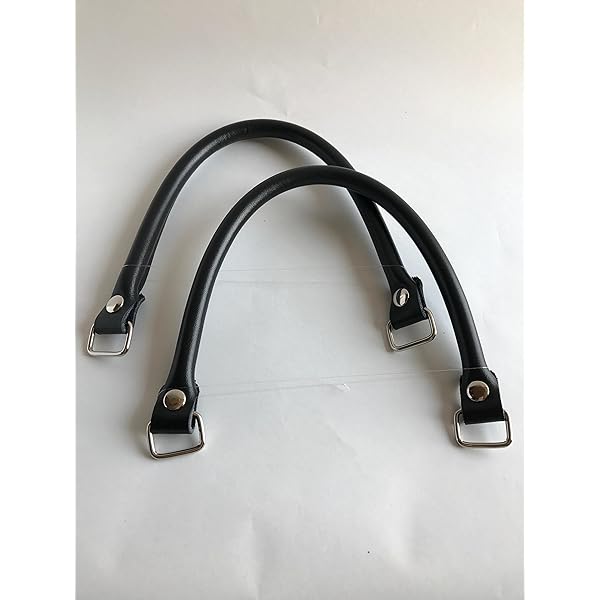 Tremaga トレマーガ 黒 バッグ持ち手 本革 かばん取っ手 ビジネスバッグ修理用 補修用持ち手 バッグハンドル 手芸用持ち手 本革 牛革 リアルレザー レザー 持ち手 着脱可能 自分で取り替えられる持ち手 交換用持ち手 D菅は金具ついていません