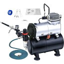 Ausuc エアブラシ コンプレッサー セット エアーブラシ スターティングキット エアーコンプレッサー 3Lタンク付 オイルレス エアコンプレッサー ホビー ...