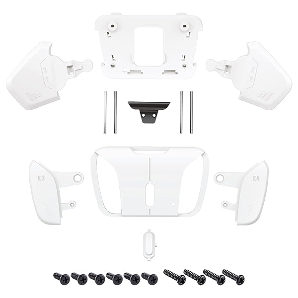 ps5コントローラー全モデルに対応用eXtremeRate RISE4リマップキットの交換K1 K2 K3 K4背面ボタンハウジングシェル‐コントローラー＆RISE4リマップボードは含まれていません【ホワイト】