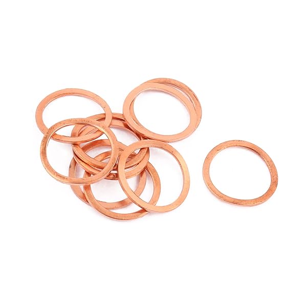 ACROPIX 20mm x 16mm x 1mmのフラットリング銅クラッシュワッシャーシールガスケット - 10個パック
