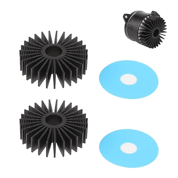 TVETE ヒートシンク 小型 3D プリンタ部品 【2個パック】 ラウンド 36MM アルミニウム 熱伝導ステッカー付き ステンレス 防錆 熱伝導が速い ステッピングモーター 波形ファンブレード 放熱用 冷却板 クールダウン