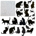 猫 シリコンモールド キーホルダー ネックレス ペンダント 20種類 きれい 猫形 猫物語 ネコ派 抜き型 レジンモールド シリコン型 UVレジン (A)