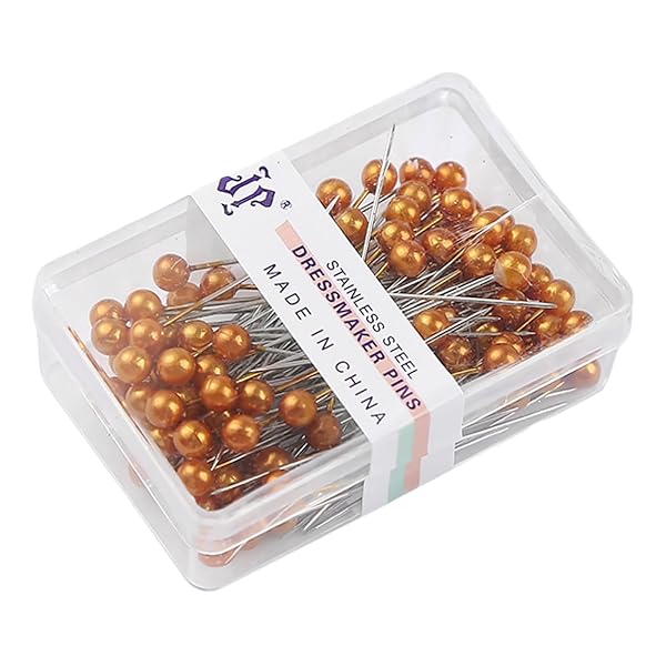 まち針 かわいい 耐熱 まちばり パッチワーク ソーイング用品 クラフト 手作り キルティング 待ち針 100本入り 金色