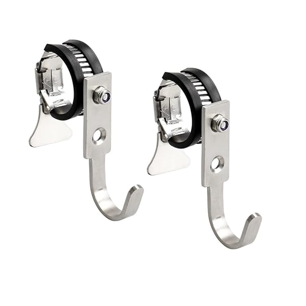 MULT s字フック 大 回転 落ちない バンドクランプ 強力固定 クルりん ベルトフック 自転車 カバン掛け ..