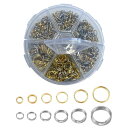 二重丸カン 4-10mm 6種 ジャンプリング 金具 基礎パーツ キーホルダー パーツ スプリットキーリング 鉄製 DIY用 クラフト用品 ブレスレット ネック...