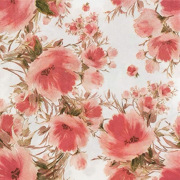 Zelten 結婚式・ディナー・ティーパーティー用カラーペーパーナプキン 20枚入り シャビーシックデザイン DIYデコパージュ用, ブルームピンク