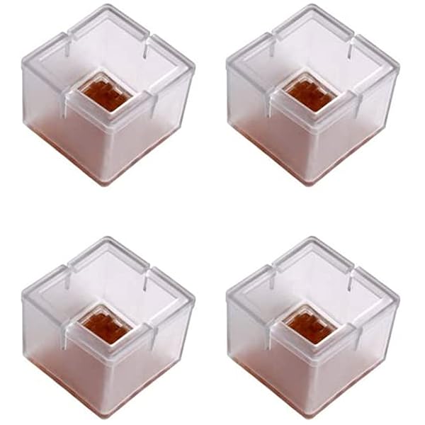 椅子 脚 カバー 4個セット 足カバー シリコン製四角 角脚用 椅子 あし カバー 騒音防止 傷防止 ずれ防..