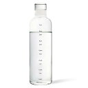 BPAフリー ガラス製 直飲みウォーターボトル 500ml タイムマーカー付き|大人用 子ども用 登山/キャンプ/ジム対応|防漏れ設計 軽量ポータブル