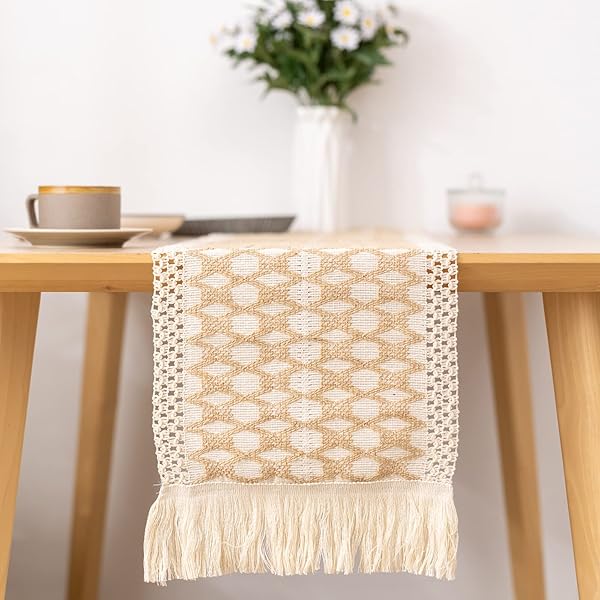 青未了 テーブルランナー 麻 おしゃれ 北欧 レースボーダー リネン布 テーブルらんなー テーブルセンタークロス 丸洗いOK 食卓飾り 180 x 30cm G