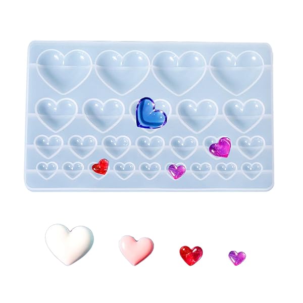 YFFSFDC シリコンモールド ハートミニサイズ シェイカーモールド ソフトモールド 樹脂 粘土 型 DIY手作..