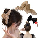 バンスクリップ リボン 大きめ 髪ドメクリップ シフォン ヘアクリップ 髪留め しっかりとまる バレッタ 強力 フランスクリップ へあくりっぷ 韓国風 おしゃれ...