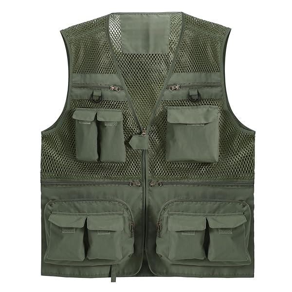 [AOWOFS] フィッシングベスト メッシュベスト メンズ アウトドアベスト ポケット多い 秋 軽量 通気 速乾 多機能 お釣り 撮影 山歩き 射撃 登山服 大きいサイズ ミリタリー 作業着