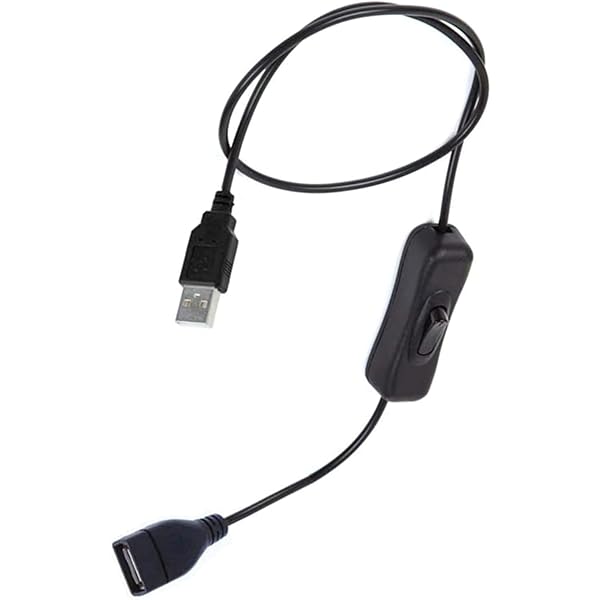 YFFSFDC USB A オス メス 延長ケーブル 1m ON/OFF スイッチ付き データ転送をサポート黒(1本入り)