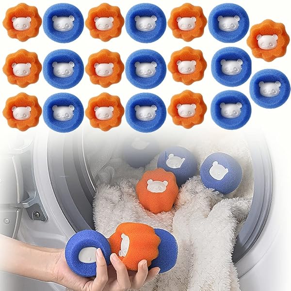 Dorasu 20個 洗濯スポンジ 抜け毛 洗濯球 ランドリーボール 抜け毛取り 毛玉取り 洗濯機 除毛 スポンジ 猫の毛 犬の毛 髪 取り除く 絡み防止 衣類...