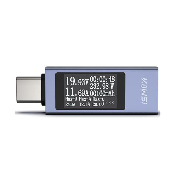 YOJOCK USBC電流 電圧チェッカー 双方向・メタル筐体・多機能表示 Type-C電圧・電流テスター 4-30V 0-12A パワーデジタルテスター