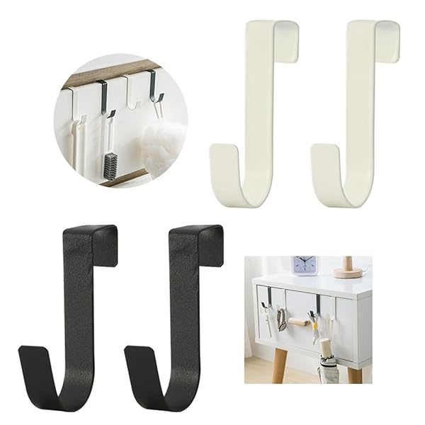 MINBOOT 壁掛けフック ドアハンガー s字 ドアフック 4個入り 金具 壁付け キッチン クローゼット 玄関 ..