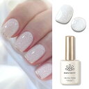 BORN PRETTY ジェルネイル ラメ カラー 透き通る透明感 カラージェル 白 単色 15ml UV/LED対応 初心者&プロ適用 ポリッシュタイプ パールスノーフレーク 効果 ホワイト