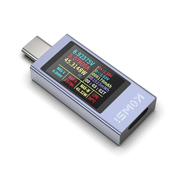 YOJOCK 360W USB C テスター タイプCデジタルマルチメーター 、4-30V 0-12A PD 電圧計 電力計 容量 電圧テスター 電流計、USB 電力計 電力容量検出器 (JP)