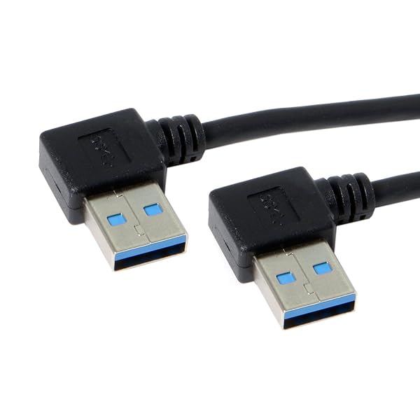 CYケーブル20 cm USB 3.0 A型90度直角から直角データケーブル、ハードディスクパソコンに適している