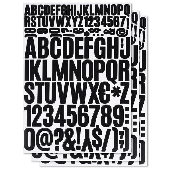 数字 シール 大きい アルファベット ステッカー 番号 ナンバーシール文字シール 防水 白 黒 ブラック ..