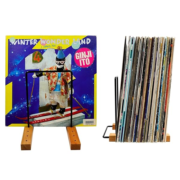 LPレコード収納棚チェリーウッド展示棚 EP 雑誌卓上収納棚 LP 立てて収納 30-40枚LP収納可能 組み立て簡単