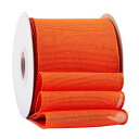 【Ribbonitlux】幅100mm バーラップワイヤーリボン 長さ18m ギフト包装、蝶結びの作り方、ナチュラルなウェディングの装飾、クリスマスツリーの飾りに最適 #750オレンジ
