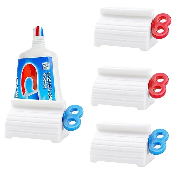 YOOTASIO 4個セット チューブ絞り器 歯磨き粉 絞り器 チューブ絞り 巻き上げ式 ABS製 軟膏押出器 洗顔..