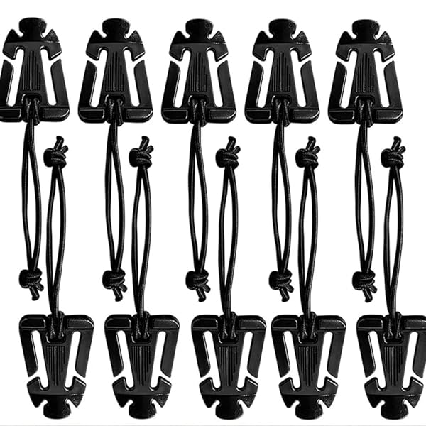 [MINBOOT] ウェブドミネーター リュック 紐 まとめる ウェビングバックル ゴムひも付き ウェビング 固定 硬質プラスチック製 (10個セッ..