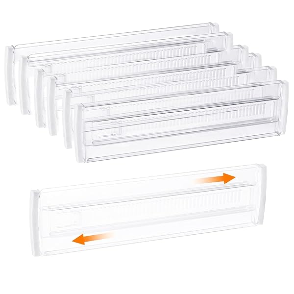 アクリル仕切棚 引き出し 収納 仕切り 6枚 伸縮 透明 タンス キャビネット 用 収納 仕切り板 調節可能 収納グッズ