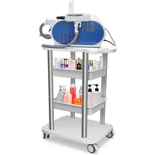 楽天ピオマーケットフェイシャルトロリービューティーサロンカート 4 層トレイスライバーカラー Alフレーム、ホワイト ABS ホイール付き Elitzia ETTRO5S