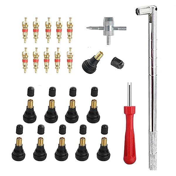 サムコス タイヤバルブ ステムプラーツールセット 23個入り TR412用 車バイク 修理用 バルブコアの取り..