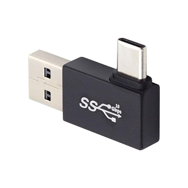 chenyang USB 3.0/3.1コネクター USB CからUSB 3.0データ 10Gbps 充電アダプター 90度 左角度