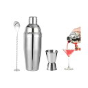 Coollooda カクテルシェイカー シェイカー カクテル 目盛り付き 3点セット 550ml メジャーカップ 15/30ml 道具カクテルシェーカー バーテ...