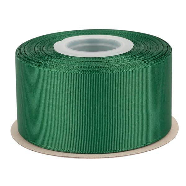 【Tekdeere】幅 50mmソリッドフォレストグリーングログランリボン、ギフトラッピング、裁縫、ヘアアクセサリー、結婚式の装飾に最適 - 22メートル/巻