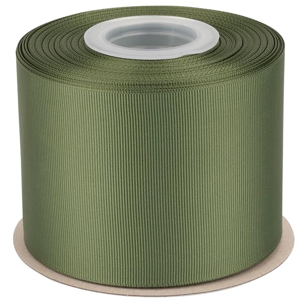 【Tekdeere】幅 75mmソリッドモスグログランリボン、ギフトラッピング、裁縫、ヘアアクセサリー、結婚式の装飾に最適 - 22メートル/巻