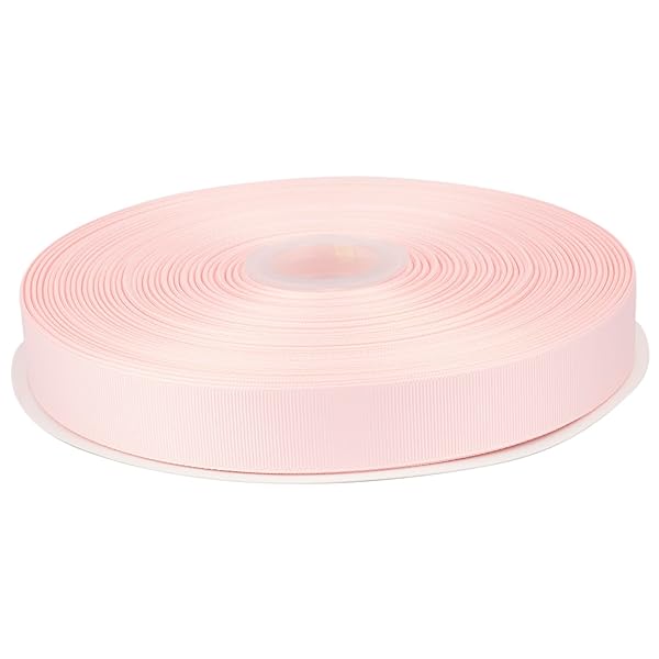 【Tekdeere】幅 25mmソリッドライトピンクグログランリボン、ギフトラッピング、裁縫、ヘアアクセサリー、結婚式の装飾に最適 - 91メートル/巻