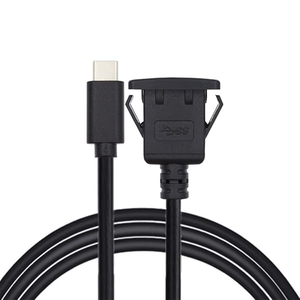 NFHK 防水 防塵 USB-C Type-C USB 3.1 10Gbps 延長フラッシュカーラッチマウント延長ケーブル ダッシュボードパネル用