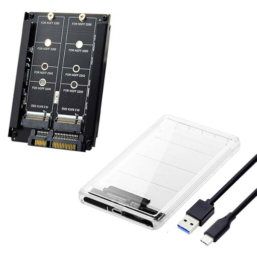 chenyang M.2 NGFF SATA SSD 2イン1コンボJBODアダプター 2.5インチUSB Cハードドライブエンクロージャ付き chenyang M.2 NGFF SATA SSD 2イン1コンボJBODアダプター 2.5インチUSB Cハードドライブエンクロージャ付き