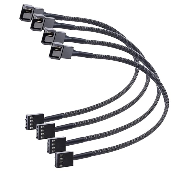 KILIGEN 4 個 4 ピン PWM ファン延長電源ケーブル コネクタ ケース オス - メス コンピュータ用 4 ピン..