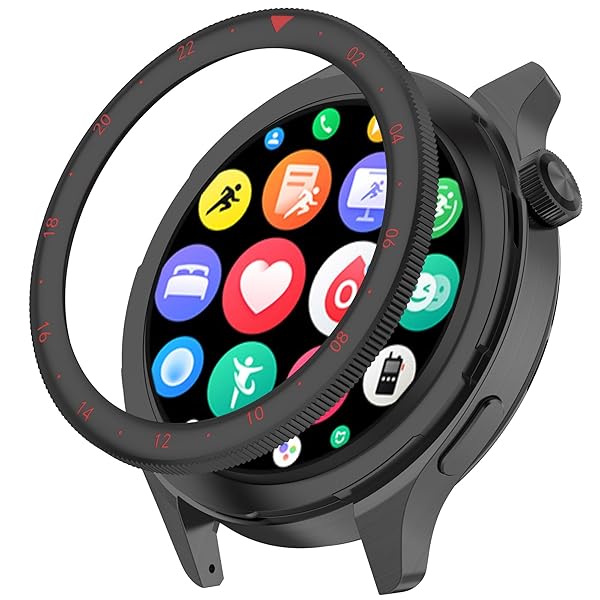 Lamshaw for Xiaomi Watch S4 / S3 ベゼルリング、強化金属 フレーム 保護カバー 耐衝撃 傷防止 耐衝撃 交換ベゼル Xiaomi Watch S4/Xiaomi Watch S3スマートウォッチ用 (ブラックA)
