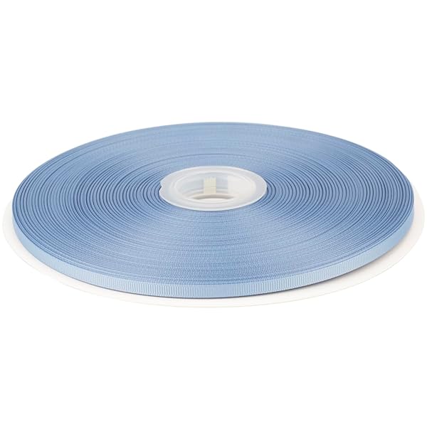 【Tekdeere】幅 6mmソリッドフレンチブルーグログランリボン、ギフトラッピング、裁縫、ヘアアクセサリー、結婚式の装飾に最適 - 91メートル/巻