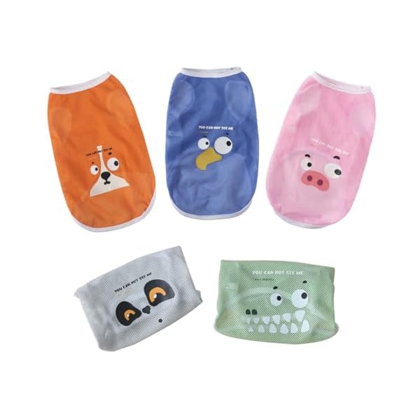 AmzBarley 犬 服 春夏 ベスト メッシュ ひんやり 動物柄プリント 犬 服 夏 シャツ 薄い 通気性 涼しい 軽量 速乾 犬服夏用 シャツ 子犬 小型犬 中型犬 ペット服 洋服 タンクトップ 袖なし 猫服 犬 夏服 両足 おしゃれ 户外 ク