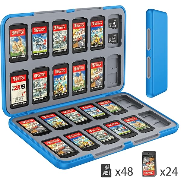 任天堂スイッチ ゲームカードケース 24枚収納 スイッチ専用 (ブルー)