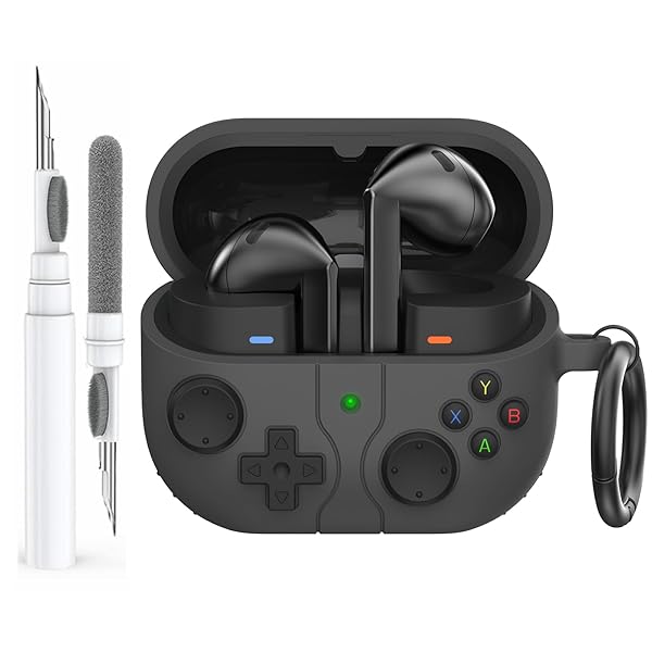 AhaStyle Samsung Galaxy Buds3およびGalaxy Buds3 Pro用シリコンケース（2024） クリーニングキット付き Samsung Galaxy Buds3シリーズ用レトロ携帯ゲーム機デザインスキンカバー ワイヤレス