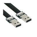 NFHK USB 2.0 Type-A オスからタイプAオス データフラットスリムFPCケーブル FPV & ディスク & スキャナー & プリンター用 100cm(2)