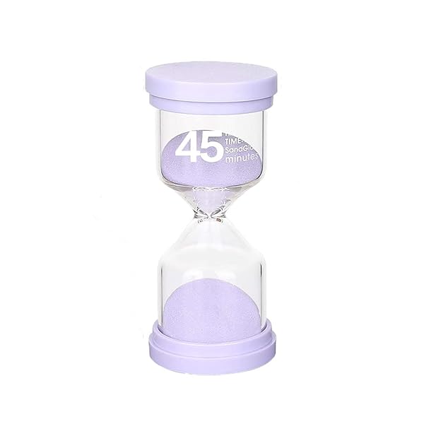 サンドタイマー 砂時計 45分 パープル 砂タイマー ゲーム キッチン 料理 お風呂用 インテリアタイマー ..