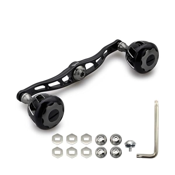 HEIGHTEN 130/120mm リール ハンドル 32mmノブ搭載 シマノ ダイワ アブガルシア 通用 ベイトリール 用 Wheel Series (120mm - ブラック/ガンメタル) (817)